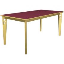 Table Iriss 160 X 80 Cm 4p - Strat Bordeaux/hêtre Naturel