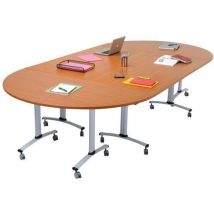 Pack Axe Stratifié 2 Tables 160x68+2 Demi-lune 136x68 Hêtre/anthracite