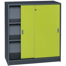 Armoire De Bureau Portes Couli Anthracite Hauteur 100 Cm 9538