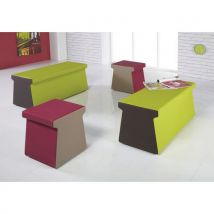 Siège Stool Banquette 2 Places Tissu Unicolore Orange 2507