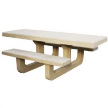 Table Bancs Béton Pmr Ocre Sablé