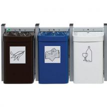 Poubelles City Marron/blanc/bleu