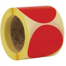Pastille Adhésive Amovible En Rouleau Ø90mm Rouge