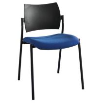 Sokoa - Chaise visiteur Tendance Bleu - Empilable - Piètement Noir - Assise Tissu - M1
