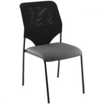 Chaise Visiteur Diaz Dos Résill. Pièt.noir Assise 0645 Gris