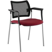 Fauteuil Visiteur Tendance Dos Résille P/alu Bordeaux