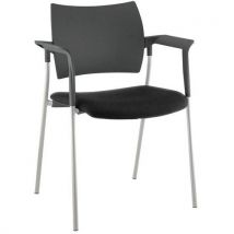 Sokoa - Fauteuil Visiteur Tendance Noir Assise Tissu - Empilable - M1 - 5 Ans Garantie