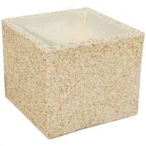 Jardinière Byblos Carrée 600x600x500 Mm - Gravillons Beige