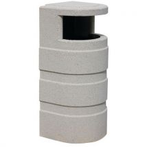 Poubelle D'extérieur Pele Mele Gris Sablé Avec Serrurerie