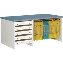 Réhausse Box L80xh38xp41 Blanc Perle Top Bleu Argile