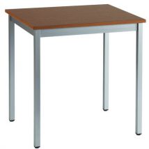 Table Universalis Carré 80x80 Plt Hêtre/9006 Aluminium