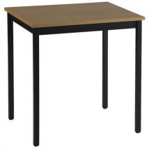 Table Universalis Rectangle 80x60 Plt. Hêtre Pied 9005 Noir