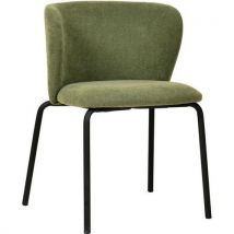 Veba - Chaise empilable BREAK Tissu Vert - 4 pieds Noir - Confort & Stabilité - M1