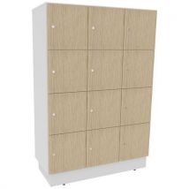 Meuble 12 Cases Eko Serrure Clé Blanc/chêne Fil