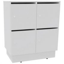 Meuble 4 Cases Eko Courrier+serrure Clé Blanc/blanc