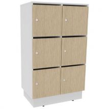 Meuble 6 Cases Eko Courrier+serrure Clé Blanc/chêne Fil