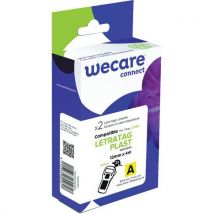 Wecare - Cassette pour étiqueteuse Dymo - 12 mm x 4 m - Noir/Jaune - Ruban recyclable