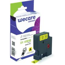 Wecare - Cassette pour étiqueteuse Dymo D1 - 6 mm Noir/Jaune - Ruban 7m - Recyclable
