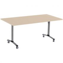 Table Pliante Axe 140x80 Cm Erable/alu