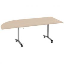 Table Pliante Axe Angle Intégré Droite 205x80 Cm Erable/alu