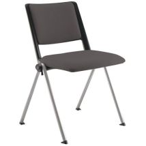 Sokoa - Lot de 4 chaises MATCH Gris - Piètement Alu, Assise Tissu M1 - Empilable - Éco-responsable