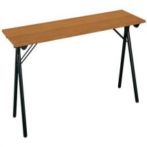 Table Pliante Stage 120 X 40 Cm Merisier Pied Noir