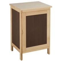 Sunset Creation - Buffet Parady 1 porte - Hêtre Naturel / Porte Café - 57.5x91x51 cm - Tablette réglable - 5 ans garantie