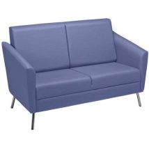 Canapé Wind Pied Métal Dos Haut Tissu Polyester M1 Bleu Gris