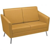 GGI - Canapé Wind 2 places dossier haut Jaune M1 - Tissu polyester recyclé - Pieds métal - Espace détente