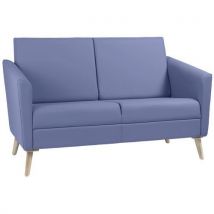 Canapé Wind Pieds Bois Dos Haut Tissu Polyester M1 Bleu Gris