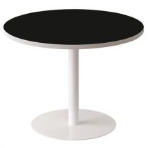 Guéridon Easy Office Bas Pied Métal Ø 80 Cm Plateau Noir