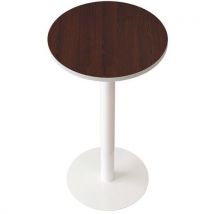 Guéridon Easy Office Haut Pied Métal Ø 60 Cm Plateau Wengé