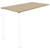 Table Lounge 2 Pieds L120 X P80 X H105 Chêne Clair / Blanc