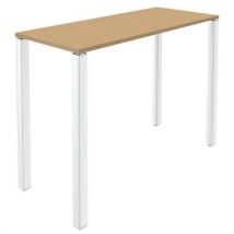 Table Lounge 4 Pieds L120 X P60 X H105 Chêne Clair / Blanc