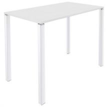 Simmob - Table de réunion haute Lounge 120x80 cm - 4 pieds Blanc - Éco-responsable, 5 ans garantie