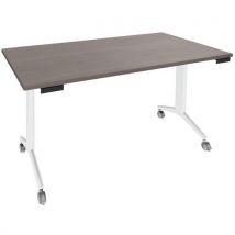 Table Abattante Avel 160x80 Chêne Gris/pieds Blancs