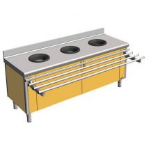 Meuble Pré-tri Mural Enfants 3 Trous V.déchets Jaune Tour.