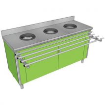 Meuble De Pré-tri Mural Adul.3trous Vides Déch.3p.sacs Vert