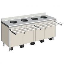 Meuble Pré-tri Mural Adul.4trous Vides Déc.4p.sac Erable