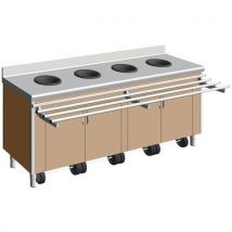 Meuble Pré-tri Mural Adul.4trous Vides Déc.4p.sacs Naturel