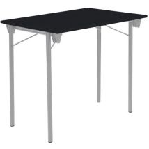 Table Pliante Eco 80 X 60 Cm Frêne Noir Pied Alu