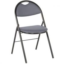 Chaises Pliantes Clap Pieds Noir Pvc M2 Gris