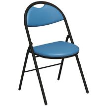 Lot de 4 - Chaises Pliantes Clap Pieds Noir Pvc M2 Bleu Canard