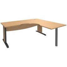 Bureau Symétrique Pied L Métal+vdf 140x140 Hêtre/anthracite