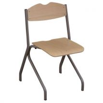 Chaise 4 Pieds A/t T6 Alizée Gris Alu/hêtre Naturel