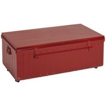 Table Basse Coffre Industrie Rouge