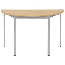 Table Universalis Demi-rond 160x80 Plt Chêne/9006 Aluminium