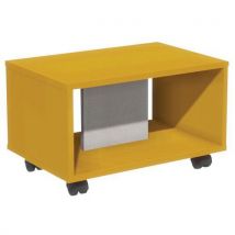 Table Basse Identité À Roulettes L.h.p. 60x35x40 Cm Orange