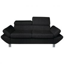 Canapé Vérona 2 Places Tissu Polyester Chiné Noir