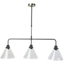 Suspension Jersey 3 Lumières En Métal Peint Noir Mat